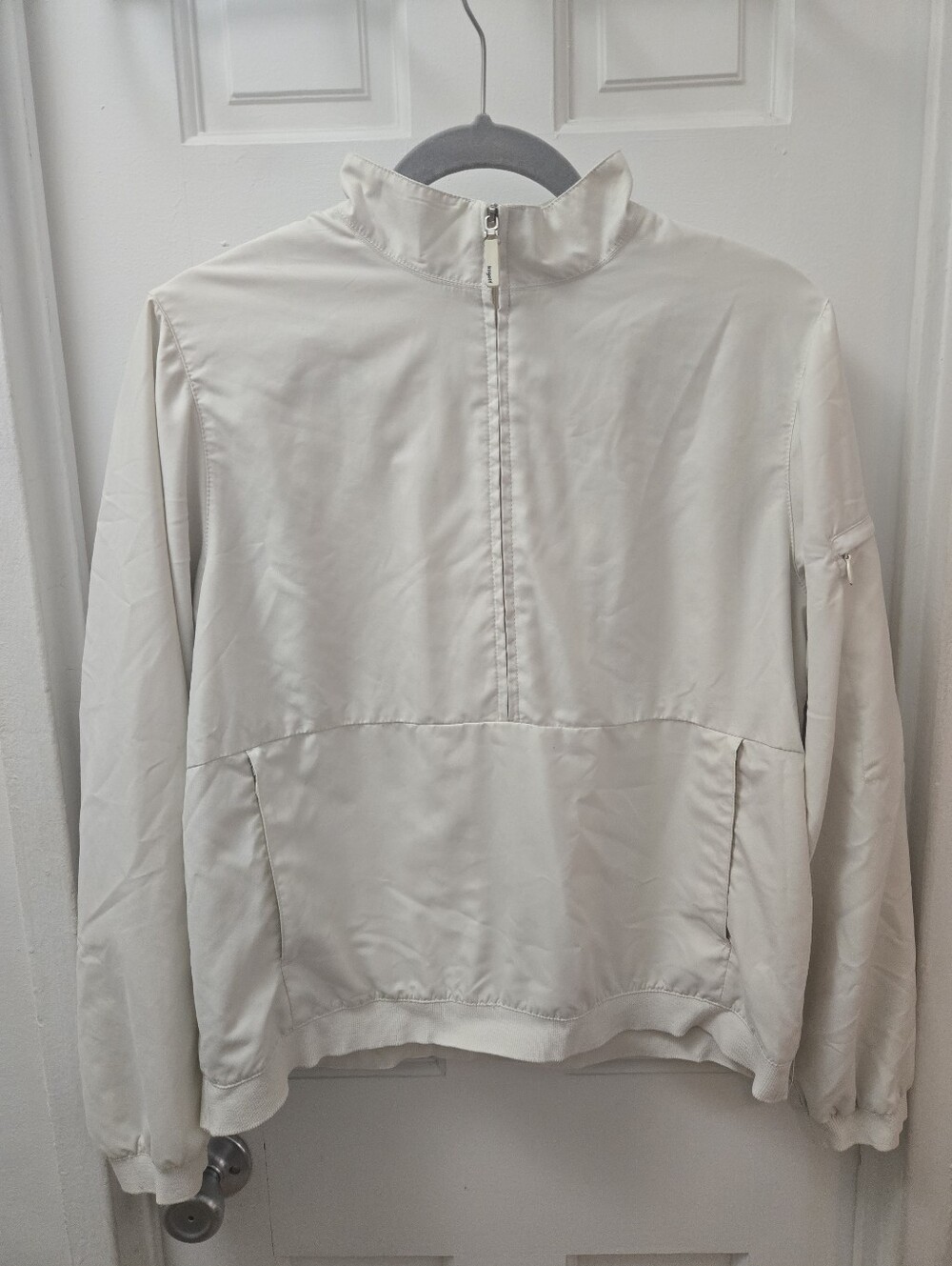 Vintage LIZGOLF White Half Zip Wind Breaker Pullover Medium